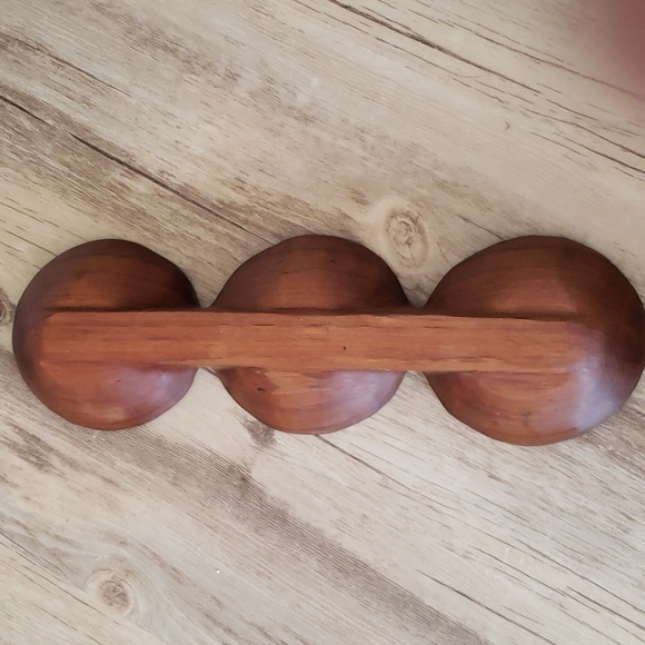 Vintage Mid-century wood bowl tray - Picture 3 of 4